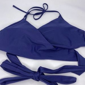 Aerie Navy Waist Wrap Bikini Top XL